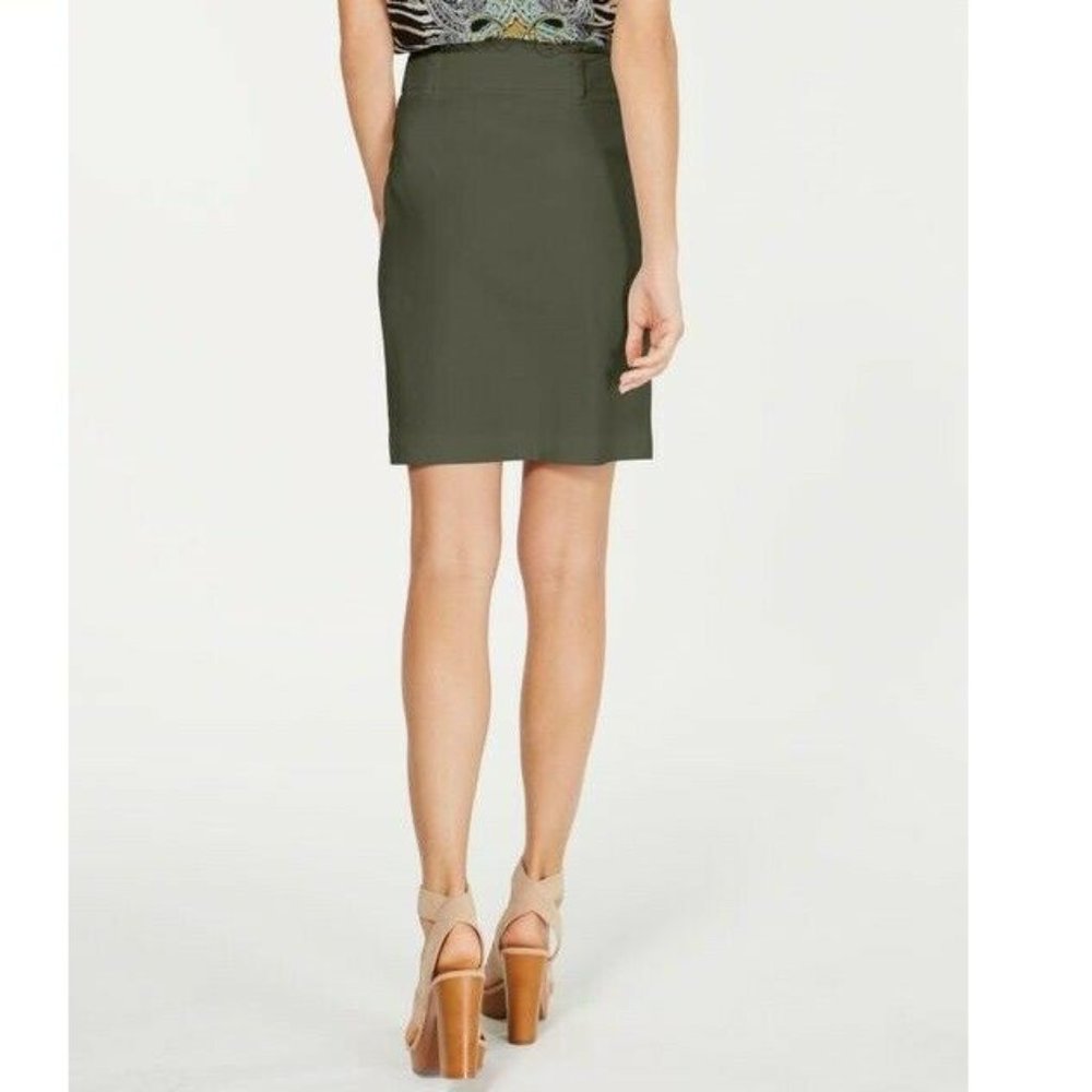 INC XL Olive Green Paper Bag Skirt NWT BL88-9 - Picture 4 of 5